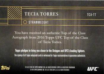 2016 Topps UFC Top of the Class #TCA-TT Tecia Torres Back