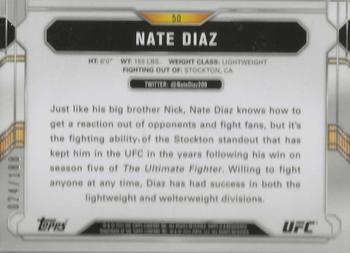 2015 Topps UFC Chronicles - Black and White #50 Nate Diaz Back