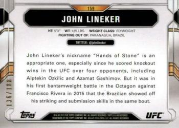 2015 Topps UFC Chronicles - Black and White #159 John Lineker Back