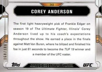 2015 Topps UFC Chronicles - Black and White #243 Corey Anderson Back