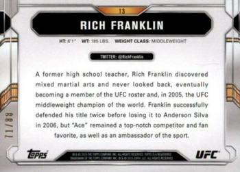 2015 Topps UFC Chronicles - Gold #13 Rich Franklin Back