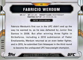 2015 Topps UFC Chronicles - Gold #46 Fabricio Werdum Back