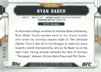 2015 Topps UFC Chronicles - Gold #75 Ryan Bader Back