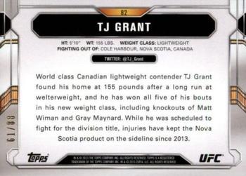 2015 Topps UFC Chronicles - Gold #82 TJ Grant Back
