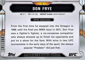 2015 Topps UFC Chronicles - Green #5 Don Frye Back