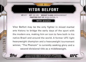 2015 Topps UFC Chronicles - Green #6 Vitor Belfort Back