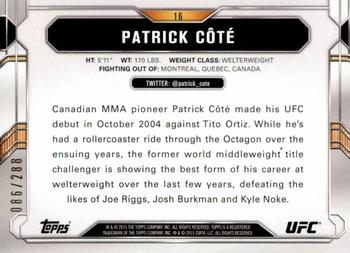 2015 Topps UFC Chronicles - Green #16 Patrick Côté Back