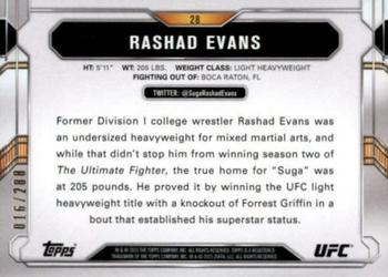 2015 Topps UFC Chronicles - Green #28 Rashad Evans Back