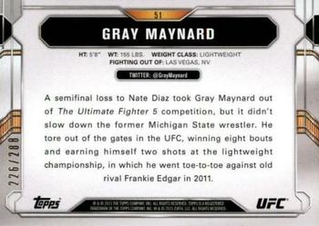 2015 Topps UFC Chronicles - Green #51 Gray Maynard Back
