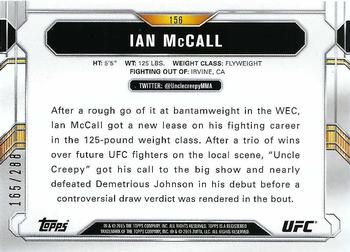 2015 Topps UFC Chronicles - Green #156 Ian McCall Back
