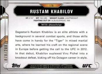 2015 Topps UFC Chronicles - Green #176 Rustam Khabilov Back