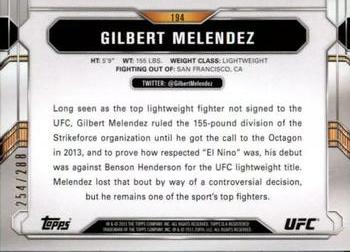 2015 Topps UFC Chronicles - Green #194 Gilbert Melendez Back