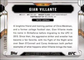 2015 Topps UFC Chronicles - Green #198 Gian Villante Back