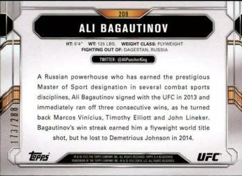 2015 Topps UFC Chronicles - Green #209 Ali Bagautinov Back