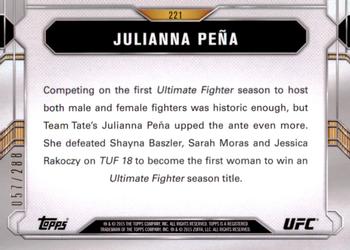 2015 Topps UFC Chronicles - Green #221 Julianna Peña Back