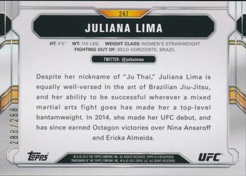 2015 Topps UFC Chronicles - Green #247 Juliana Lima Back