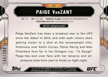 2015 Topps UFC Chronicles - Green #257 Paige VanZant Back