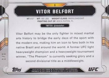 2015 Topps UFC Chronicles - Sepia #6 Vitor Belfort Back