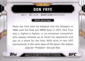2015 Topps UFC Chronicles - Silver #5 Don Frye Back