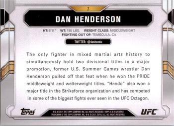 2015 Topps UFC Chronicles - Silver #7 Dan Henderson Back