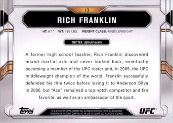 2015 Topps UFC Chronicles - Silver #13 Rich Franklin Back
