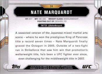2015 Topps UFC Chronicles - Silver #24 Nate Marquardt Back
