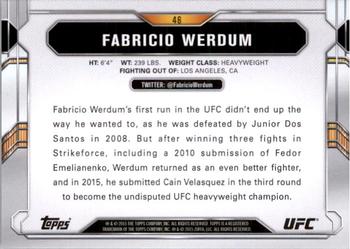2015 Topps UFC Chronicles - Silver #46 Fabricio Werdum Back