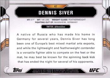 2015 Topps UFC Chronicles - Silver #47 Dennis Siver Back