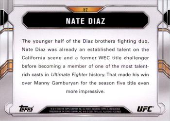 2015 Topps UFC Chronicles - Silver #52 Nate Diaz Back