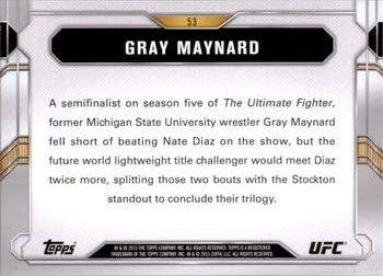 2015 Topps UFC Chronicles - Silver #53 Gray Maynard Back