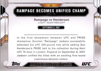 2015 Topps UFC Chronicles - Silver #55 Rampage vs Henderson Back