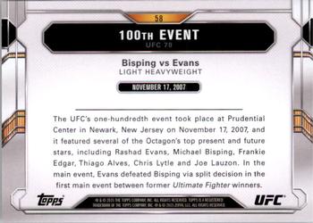 2015 Topps UFC Chronicles - Silver #58 Bisping vs Evans Back