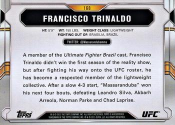 2015 Topps UFC Chronicles - Silver #168 Francisco Trinaldo Back