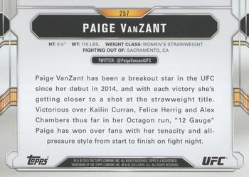 2015 Topps UFC Chronicles - Silver #257 Paige VanZant Back
