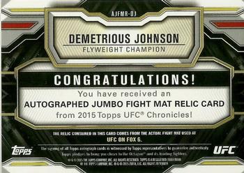 2015 Topps UFC Chronicles - Autographed Jumbo Fight Mat Relics #AJFMR-DJ Demetrious Johnson Back
