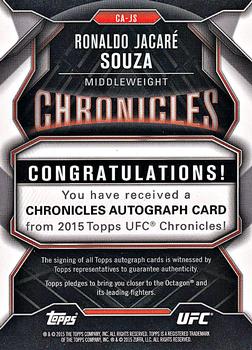 2015 Topps UFC Chronicles - Autographs #CA-JS Ronaldo Jacaré Souza Back