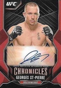 2015 Topps UFC Chronicles - Autographs Red #CA-GS Georges St-Pierre Front