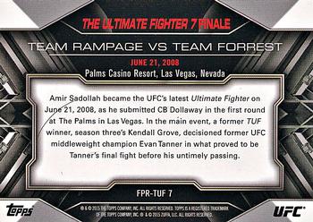 2015 Topps UFC Chronicles - Fight Poster Preview #FPR-TUF7 The Ultimate Fighter 7 Finale Back