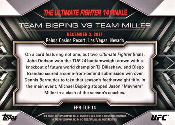 2015 Topps UFC Chronicles - Fight Poster Preview #FPR-TUF14 The Ultimate Fighter 14 Finale Back