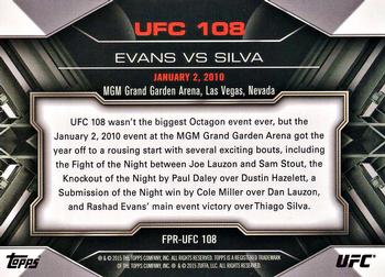 2015 Topps UFC Chronicles - Fight Poster Preview #FPR-UFC108 UFC 108 Back