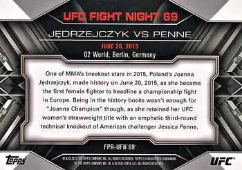 2015 Topps UFC Chronicles - Fight Poster Preview #FPR-UFN69 UFC Fight Night 69 Back