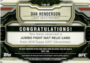 2015 Topps UFC Chronicles - Jumbo Fight Mat Relics #JFMR-DH Dan Henderson Back