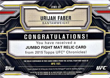 2015 Topps UFC Chronicles - Jumbo Fight Mat Relics #JFMR-UF Urijah Faber Back