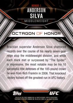 2015 Topps UFC Chronicles - Octagon of Honor #HONOR-1 Anderson Silva Back