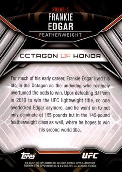 2015 Topps UFC Chronicles - Octagon of Honor #HONOR-5 Frankie Edgar Back
