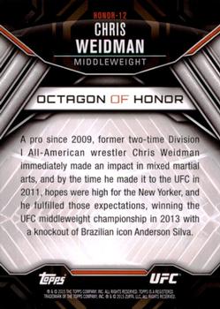 2015 Topps UFC Chronicles - Octagon of Honor #HONOR-12 Chris Weidman Back