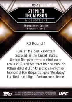 2015 Topps UFC Chronicles - Victorious Debut #VD-15 Stephen Thompson Back