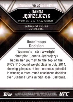2015 Topps UFC Chronicles - Victorious Debut #VD-22 Joanna Jȩdrzejczyk Back