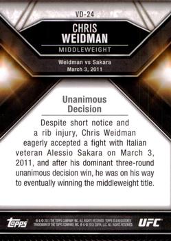 2015 Topps UFC Chronicles - Victorious Debut #VD-24 Chris Weidman Back