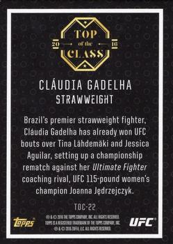 2016 Topps UFC Top of the Class - Top of the Class #TOC-22 Cláudia Gadelha Back